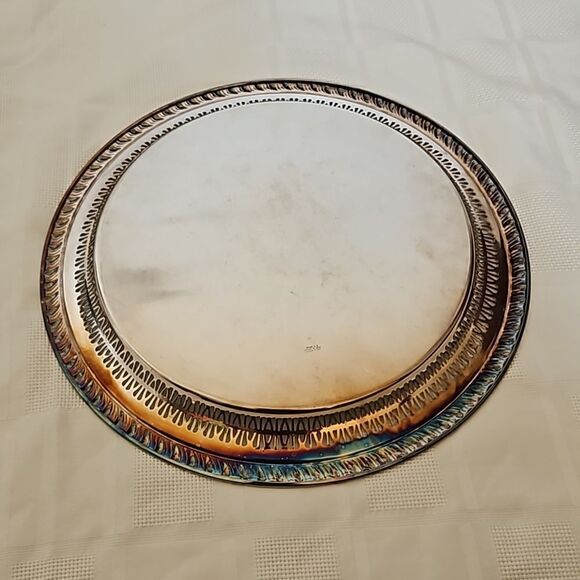 Rogers S.P.Brass Silver Serving Tray 13" - Picture 3 of 16